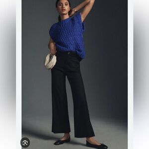 Anthropologie Maeve Collete Linen Trousers, Black, 26